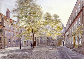 Pohled na Staple Inn, Londýn, 1882