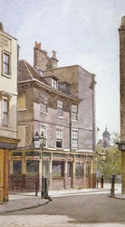 Pohled na Crooked Billet Inn, King Street, Stepney, Londýn, 1886