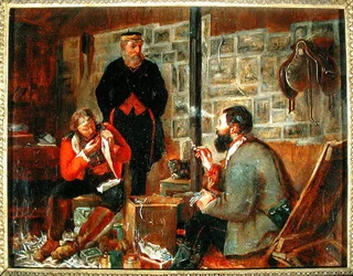 Studie k uvítacímu příjezdu, asi 1855-56 (olej na plátně)