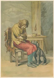 Scéna z Robinsona Crusoe od Daniela Defoe, 1892