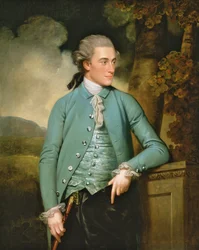 Portrét Johna Mortlocka z Cambridge a Abington Hall, Great Abington, Cambridgeshire, 1779