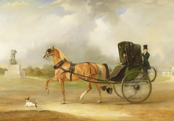 William Massey-Stanley řídí svůj kabriolet v Hyde Parku, 1833