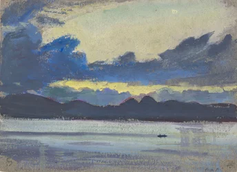 Mořská krajina, Guadeloupe, konec 19. století - polovina 20. století (akvarel, kvaš, grafit, papír)