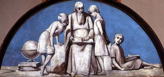 Stáří, luneta ze série šesti, kolem roku 1847 (olej na plátně)