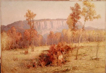 East Rock, New Haven, cca 1901 (olej na plátně)