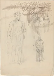 List studií, včetně Warrior with Child [recto and verso]