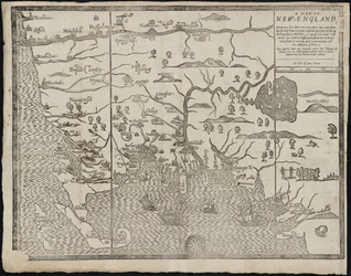 Mapa Nové Anglie Od: William Hubbards Současný stav Nové Anglie, 1677