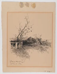 Landscape, N.Y., 20. prosince 1894 (pero a inkoust na papíře připevněné na kartonu)