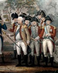 Britští důstojníci Tarleton, Cornwallis, Abercrombie, O