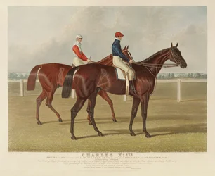 «Karel XII.», vítěz Great St. Leger Stakes v Doncasteru, 1839, rytina Charlese Hunta (1803-77), vydali S. a J. Fuller, 1839