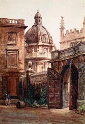 Vstupní brána Hertford College a Radcliffe Library, 1903