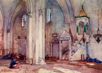 Interiér mešity v Samaří, 1902.