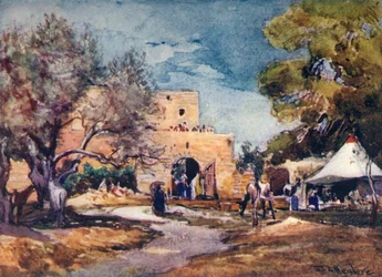Středověká budova mimo severní zeď Jeruzaléma, 1902.