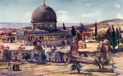 Skalní dóm z kasáren poblíž věže Antonia, 1902.