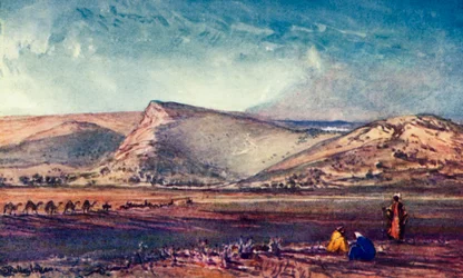 Kopce kolem Nazareta z roviny Esdraelon, 1902.