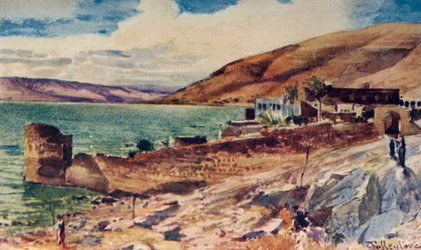 Galilejské jezero při pohledu na jih od Tiberias, 1902.