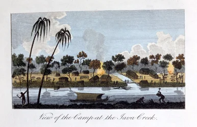 Pohled na tábor u Java Creek, 1813