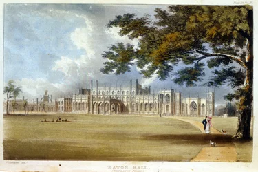 Eaton Hall, Entrance Front, z Ackermannova „Repository of Arts“, vydaného kolem roku 1826 (viz také 182261)