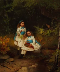 U lesního potoka 1875 (olej na plátně)