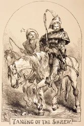 Ilustrace ke Zkrocení zlé ženy, z „The Illustrated Library Shakespeare“, vydané v Londýně 1890