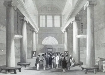 Burza cenných papírů, vyrytý Henry Melville, c.1842