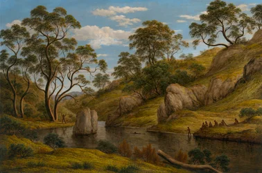 ""Diane au bain, Terre de Van Diemen (Tasmanie)"" (Dianina lázeň - Van Diemen