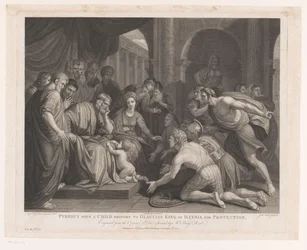 Pyrrhus přivedl králi Glauciasovi jako dítě na ochranu Pyrrhus, když se dítě přiveze k Glaukijskému králi Illyria na ochranu (titul na předmětu) Hlavní obrazy Anglie (název série) Nejkapitálnější obrazy v Anglii (série tit