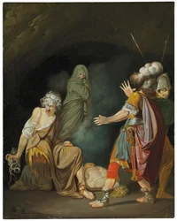 Sextus Pompeius se radí s Erichthó před bitvou u Farsálu