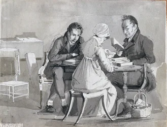 Večerní čtení, 17. února 1812 (pero a inkoust na papíře)