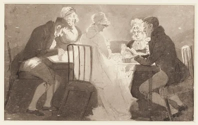 Skupina u stolu, 1806 (wc na papíře)