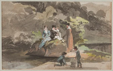 Skupina u vody, 1810 (wc na papíře)