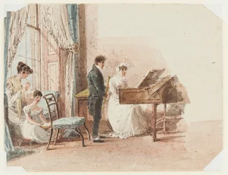 Interiér haly, 1827 (wc na papíře)