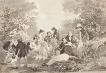 Piknik u jezera, 1825 (wc na papíře)