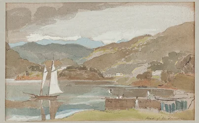 Plachtění na Windermere, 1810 (wc na papíře)