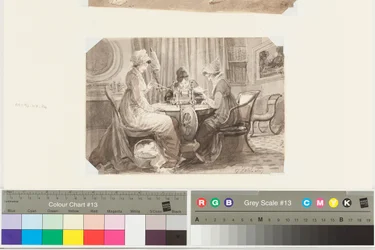 Předení, čtení a psaní, 17. února 1807 (pero a inkoust na papíře)