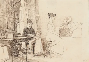 Dvě děti a žena u klavíru, 1807