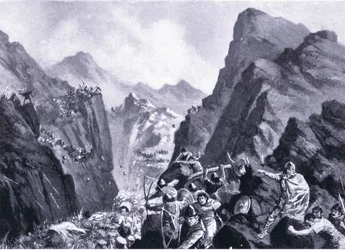 Zničení řecké armády, ilustrace z Hutchinsons History of the Nations VOL 4 kolem 20. let 20. století