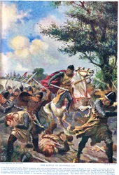 Bitva u Bouvines 1214, ilustrace z knihy „Hutchinson