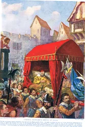 Příjezd kardinála Richelieua do Lyonu, ilustrace z „Hutchinsonových dějin národů“
