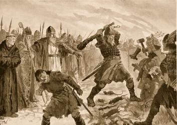 Král Olaf the Saint Breaking the Image of the God Thor, 1020