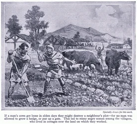 Žádný muž nesměl pěstovat živý plot nebo stavět bránu. To vedlo k mnoha hádkám mezi vesničany, kolem roku 1950