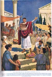 Proklamace milánského ediktu, AD 313, ilustrace z „Hutchinsonových dějin národů“