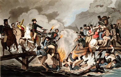 Napoleon I. a francouzská armáda překračují Berezinu v listopadu 1812