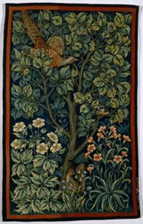 Bažantí kohout, vyrobený společností Morris & Co. 1916