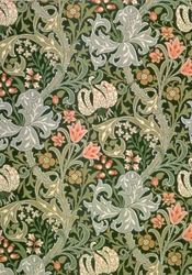 Tapeta Golden Lily, navrhl John Henry Dearle (1860-1932) pro společnost Morris and Company, 1897.