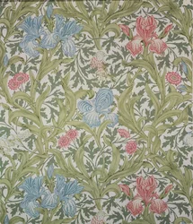 Tapeta Iris, navržená Johnem Henrym Dearlem (1860-1932) pro Morris und Company, 1902