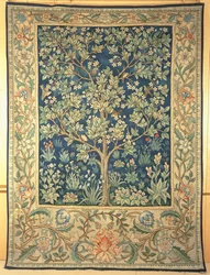 Tapiserie Tree Portiere, vyrobená pro William Morris & Co., kolem roku 1909