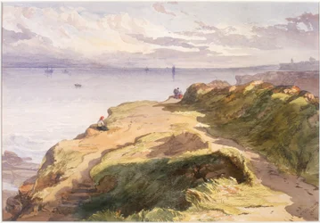 U Cullercoats (tužka a akvarel na papíře)