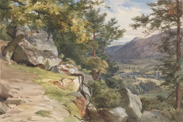 Pohled z Craig-y-Barns, Dunkeld, Pohled na jih