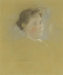 Study of a Head, c.1888-95 (pastel s doteky grafitu na kartonu)